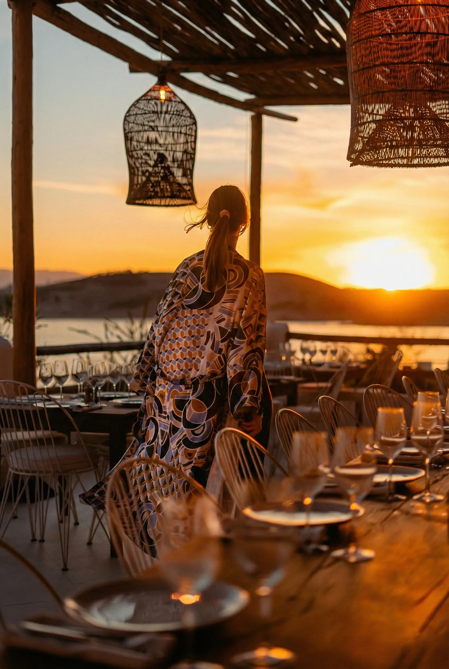 Scenic panoramic view showcasing the transition from the rocky Agafay Desert to Lalla Takerkoust Lake.