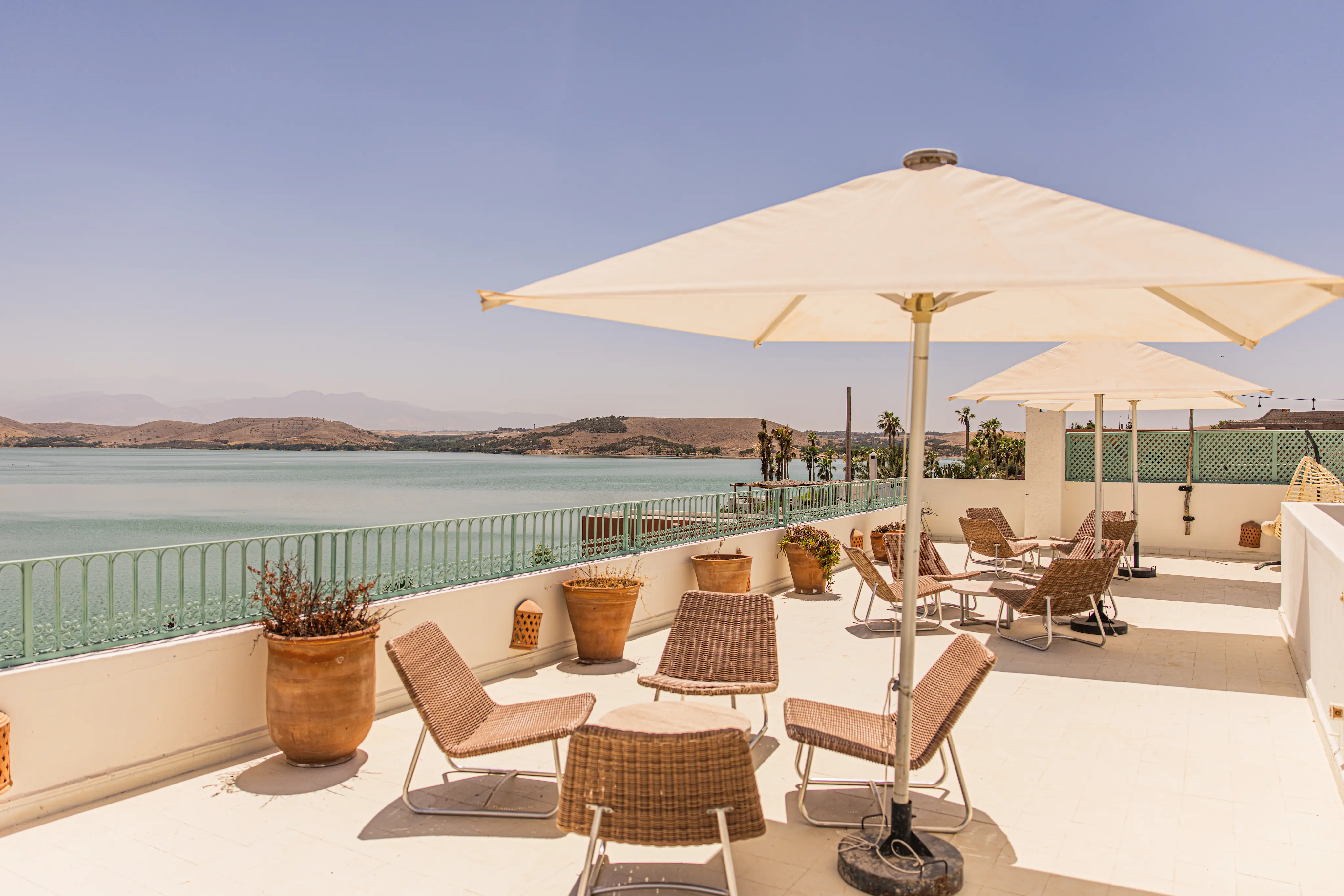 Casa Lalla rural hotel located at the crossroads where the golden Agafay Desert meets Lake Takerkoust.